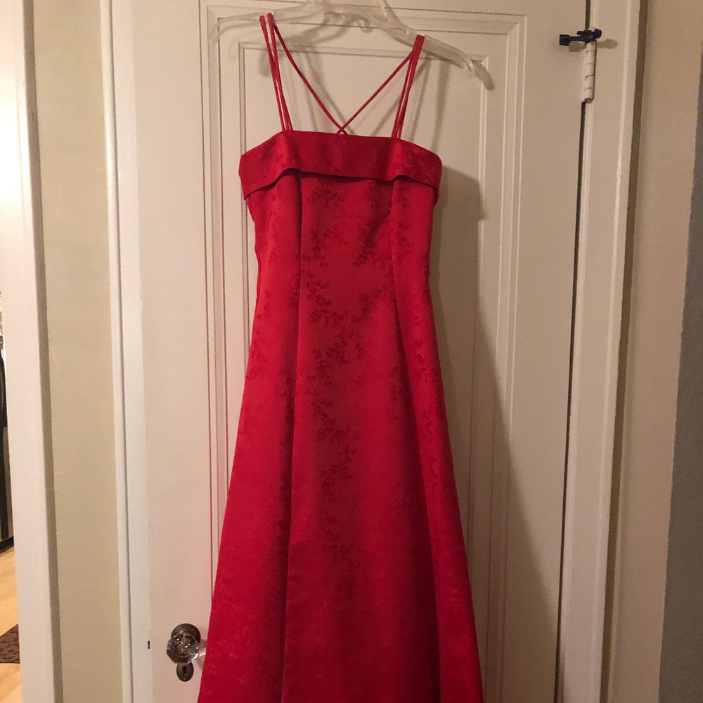 Prom or Formal Dress, Long, Red, Corset, Size 3/4